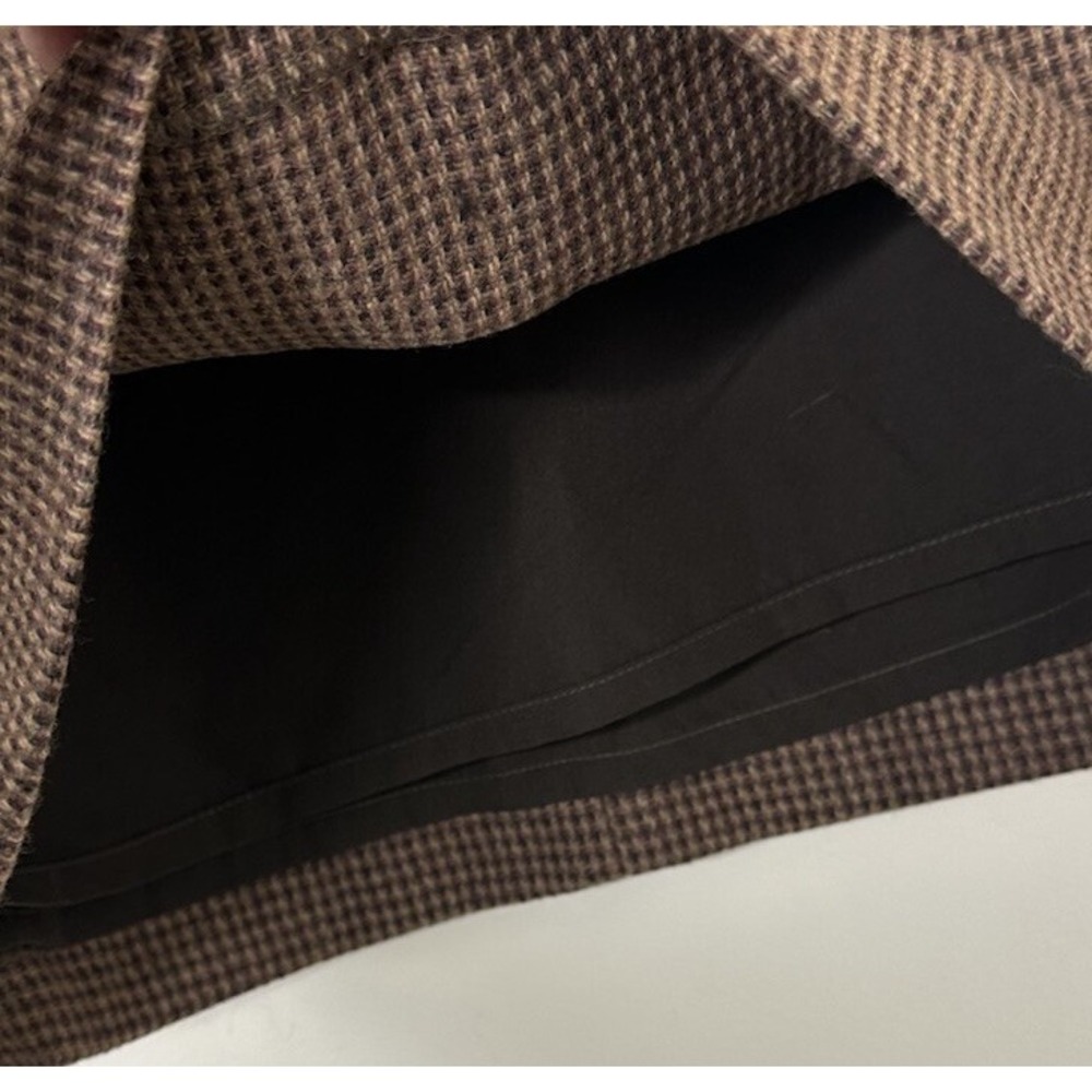 Banana Republic Womens Wool Pencil Skirt Houndstooth Tweed Brown Academia Preppy - Picture 3 of 7